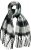 Ulla Popken Plaid Long Fringe Scarf Black - Doplňky - 