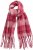 Ulla Popken Plaid Long Fringe Scarf Aubergine - Doplňky - 