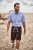 JP1880 Short Sleeve Check Print Traditional Shirt Blue - Košile - Košile 2XL-10XL