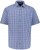 JP1880 Short Sleeve Check Print Traditional Shirt Blue - Košile - Košile 2XL-10XL