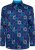 Kam Jeans 6071 Record Print Long Sleeve Shirt Navy - Košile - Košile 2XL-10XL