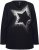 Ulla Popken Sequined Star Rolled Edge Sweater Black - Mikiny & mikiny s kapucí - 