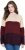 Ulla Popken Cable Knit Block Stripe V-Neck Sweater Dark Ruby - Mikiny & mikiny s kapucí - 