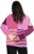 Ulla Popken Patchwork Striped Long Sleeve V-Neck Sweater Raspberry - Mikiny & mikiny s kapucí - 