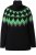 Ulla Popken Neon Alpine Pattern Long Sleeve Turtleneck Sweater Apple Green - Mikiny & mikiny s kapucí - 