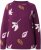 Ulla Popken Eco Cotton Leaf Pattern Long Sleeve Sweater Forest Berry - Mikiny & mikiny s kapucí - 