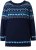 Ulla Popken Norwegian Style Pastel Tone Long Sleeve Sweater Ink Blue - Mikiny & mikiny s kapucí - 