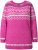 Ulla Popken Norwegian Style Pastel Tone Long Sleeve Sweater Summer Berry - Mikiny & mikiny s kapucí - 