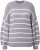 Ulla Popken Oversized Striped Balloon Sleeve Sweater Grey Melange - Mikiny & mikiny s kapucí - 