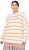 Ulla Popken Oversized Striped Balloon Sleeve Sweater Off-White - Mikiny & mikiny s kapucí - 