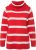 Ulla Popken Stripe Fine Knit Turtleneck Sweater Light Red - Mikiny & mikiny s kapucí - 