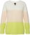 Ulla Popken Block Stripe Long Sleeve V-Neck Sweater Lime Green - Mikiny & mikiny s kapucí - 