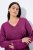 Ulla Popken Soft Fine Knit Pullover V-Neck Sweatshirt Dark Lilac - Mikiny & mikiny s kapucí - Pohodlné mikiny, hoodie a pleteniny