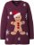 Ulla Popken Gingerbread Man Christmas Sweater Dark Wine Red - Mikiny & mikiny s kapucí - 