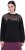 Ulla Popken Tulle Panel Sweatshirt Black - Mikiny & mikiny s kapucí - 