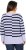 Ulla Popken Split Stripe Long Sleeve V-Neck Sweater Blue Grey - Mikiny & mikiny s kapucí - 