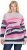 Ulla Popken Landscape Stripe Sweater Light Grey Melange - Mikiny & mikiny s kapucí - 