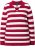 Ulla Popken Striped Polo Collar Long Sleeve Sweater Ruby Red - Mikiny & mikiny s kapucí - 