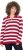 Ulla Popken Striped Polo Collar Long Sleeve Sweater Ruby Red - Mikiny & mikiny s kapucí - 