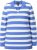 Ulla Popken Striped Polo Collar Long Sleeve Sweater Aegean Blue - Mikiny & mikiny s kapucí - 