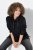 Ulla Popken Chain Fringe Smooth Fleece Sweatshirt Black - Mikiny & mikiny s kapucí - Pohodlné mikiny, hoodie a pleteniny