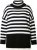 Ulla Popken Striped Stand-Up Collar Sweater Black - Mikiny & mikiny s kapucí - 