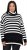 Ulla Popken Striped Stand-Up Collar Sweater Black - Mikiny & mikiny s kapucí - 