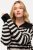 Ulla Popken Striped Troyer Collar Sweater Black - Mikiny & mikiny s kapucí - Pohodlné mikiny, hoodie a pleteniny