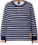 Ulla Popken Striped Drawstring Hem Sweatshirt Navy - Mikiny & mikiny s kapucí - 