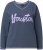 Ulla Popken Houston Textured Lettering Sweatshirt Navy - Mikiny & mikiny s kapucí - 