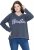 Ulla Popken Houston Textured Lettering Sweatshirt Navy - Mikiny & mikiny s kapucí - 