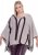 Ulla Popken Brushstroke Knit Poncho Beige - Mikiny & mikiny s kapucí - 