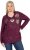 Ulla Popken Metallic Print Extra Soft Christmas Sweatshirt Dark Wine Red - Mikiny & mikiny s kapucí - 