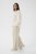 Kaffe Curve Sirana Pants Beige Melange/Black Stripe - Látkové kalhoty - 