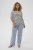 Kaffe Curve Lia Flower T-Shirt Chalk/Deep Black - Trička - 