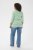 Kaffe Curve Lia Boatneck 3/4 T-Shirt Chalk/Bright Green - Trička & topy - 