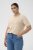 Kaffe Curve Lizzy Knit T-Shirt Feather Melange/Chalk Fine Stripe - Trička - 
