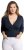 Ulla Popken Versatile Surplice Wrap Tie Hem Bolero Top Navy - Trička - 