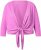Ulla Popken Versatile Surplice Wrap Tie Hem Bolero Top Cool Pink - Trička - 