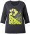 Ulla Popken Graphic Patch Print 3/4 Sleeve T-Shirt Black - Trička - 