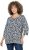 Ulla Popken Floral 3/4 Sleeve V-Neck A-Line Tee Navy - Trička - 