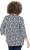 Ulla Popken Floral 3/4 Sleeve V-Neck A-Line Tee Navy - Trička - 