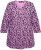 Ulla Popken Floral 3/4 Sleeve V-Neck A-Line Tee Amethyst - Trička - 