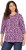 Ulla Popken Floral 3/4 Sleeve V-Neck A-Line Tee Amethyst - Trička - 