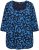 Ulla Popken Scribble Print Square Neck 3/4 Sleeve Tee Navy - Potištěná trička pro ženy - 