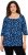 Ulla Popken Scribble Print Square Neck 3/4 Sleeve Tee Navy - Potištěná trička pro ženy - 