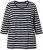 Ulla Popken Striped 3/4 Sleeve A-Line Tee Black - Trička - 
