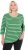 Ulla Popken Striped 3/4 Sleeve A-Line Tee Apple Green - Trička - 