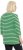 Ulla Popken Striped 3/4 Sleeve A-Line Tee Apple Green - Trička - 