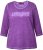 Ulla Popken UNIQUE Embroidered 3/4 Sleeve Tee Purple - Trička - 